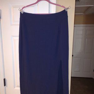 Navy blue side slit maxi